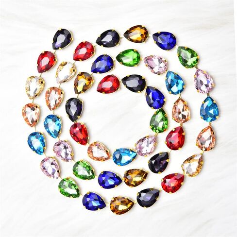 1 Yard Bling Rhinestone Trim Chain, Shiny Crystal Rhinestone Applique, Diamond Fringe Trim Chain Crafts for Personalized DIY Decoration, Clothing Accessories, Wedding, Party (Blue Zircon) in Kuwait