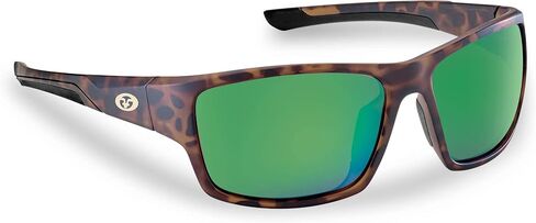 Flying Fisherman Sand Bank Wrap Around Polarized Sunglasses, Frame: Matte Black/Lens: Smoke-Blue Mirror, One Size in Kuwait