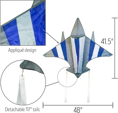 In the Breeze Jet Kite, Easy-Flying Plane Kite with Color-Coordinated Streamer Tails in Saudi Arabia