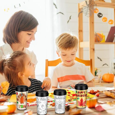 مجموعة من 12 عيد الأب DIY ملون أكوابك الخاصة 10 أوقية تلوين أكواب تلوين أكواب البلاستيك الخاصة بك للبالغين حفلات الحفلات الفصول الدراسية الأنشطة المنزلية الأب الهدايا الأب in Kuwait