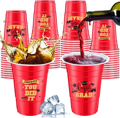 36 Pcs Graduation Plastic Cups 16 oz Congrats Grad Plastic Cups Bulk Class of 2025 Disposable Graduation Party Supplies Decoration Hot and Cold Drinkware for Students Party Favors(Purple) in Saudi Arabia