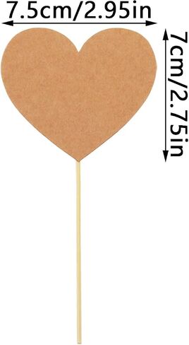 100pcs Love Heart Kraft Paper Inserts Cake Dick Paper Inserts Falentine Day Insert Cards Vintage Digeratiators Cupcake Top Flugh Dancl in Saudi Arabia