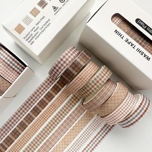 مجموعة Washi Tape Vintage 8 لفات رفاهية رفيعة زخرفية أنماط عتيقة الأشرطة للفنون ، الحرف اليدوية ، المجلات ، المخططين ، سجل القصاصات ، التفاف (منقوشة الرجعية) in Kuwait