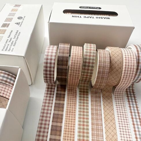 مجموعة Washi Tape Vintage 8 لفات رفاهية رفيعة زخرفية أنماط عتيقة الأشرطة للفنون ، الحرف اليدوية ، المجلات ، المخططين ، سجل القصاصات ، التفاف (منقوشة الرجعية) in Kuwait