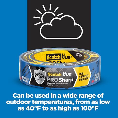 ScotchBlue PROSharp Painter's Tape 1.5 Inch Wide (1.41 in x 60 yd) 1 Roll Blue Tape Protects Surfaces and Removes Easily, Edge-Lock Tape for Indoor and Outdoor Use (2093+-36EC) in Saudi Arabia