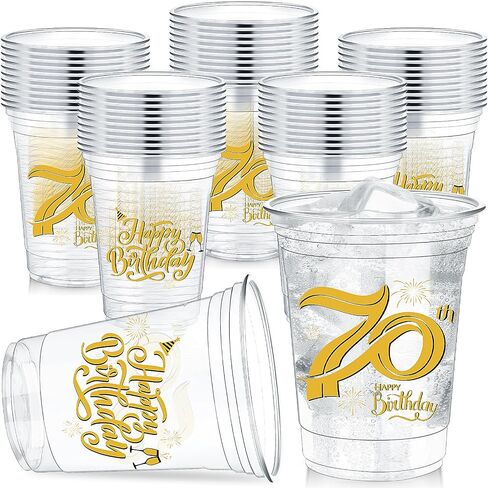 60 Pcs 12 oz 60th Birthday Party Plastic Cups 60th Happy Birthday Plastic Tumblers Clear Cups Celebrate to 60 Years Disposable Plastic Cups for Birthday Party Supplies in Saudi Arabia