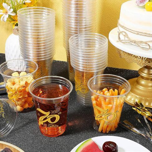 60 Pcs 12 oz 60th Birthday Party Plastic Cups 60th Happy Birthday Plastic Tumblers Clear Cups Celebrate to 60 Years Disposable Plastic Cups for Birthday Party Supplies in Saudi Arabia