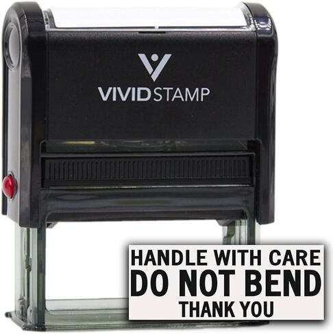 Handle with Care DO NOT Bend Self Inking Rubber Stamp (Red Ink) - Medium in Kuwait