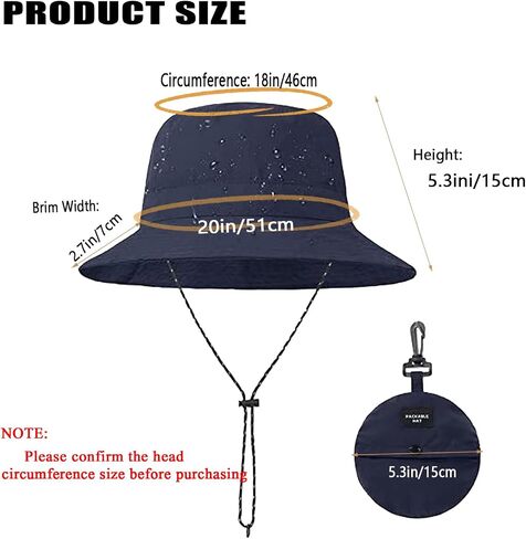 Waterproof Bucket Rain Hat for Men Women, Outdoor Fishing Hat Foldable UV Protection Sun Hat Quick Dry Summer Beach Fishing in Saudi Arabia