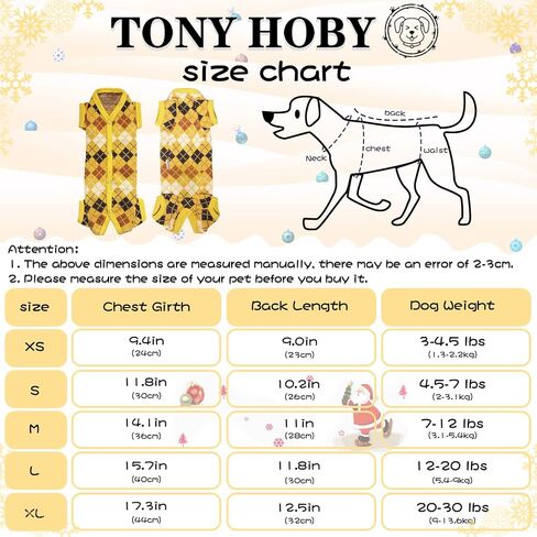 TONY HOBY Dog Sweater, Knitted Warm Dog Winter Shirt for New Year for Small Medium Dog (Blue, Girl, M) in Saudi Arabia