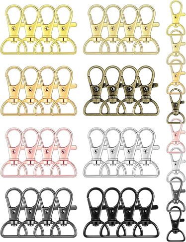 FIVEIZERO 80Pcs Swivel Clasp Hooks, 8 Colors Metal Swivel Snap Hooks, 25mm Keychain Clasps, Purse Hardware for Bag Making, Lanyard Clips, DIY Crafts, Swivel Clips for Keychains, Purses,Accessories in Saudi Arabia