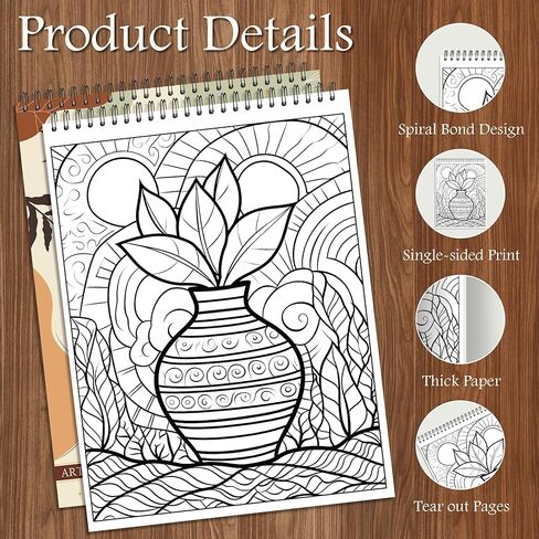 Sitsink Flower Constanting Colling Book - الكتب الكتب لتلوين الأزهار الذهنية ، والقلق ، سهولة الاسترخاء ، كتاب تلوين علاج هادئ للنساء in Kuwait