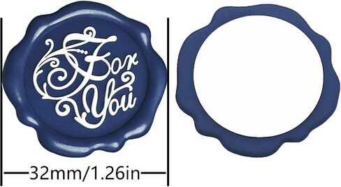 QINGNING Two Colors Plant Wax Seal Sticker 50Pcs Perfect for Wedding Invitations, Christmas, Gift Wrapping Stickers for Envelopes Seal Stamp Stickers Red and White (Copper-Gold) (Prussian Blue) in Saudi Arabia