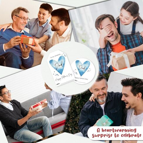 40 Pcs Father's Day Labels Self-Adhesive Stickers-to My Amazing Dad-20Pcs Round Labels and 20 Rectangle Stickers for Father's Day, Greeting Card Envelope Seal-01 in Kuwait