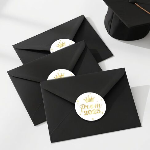 Anwyll Prom 2025 Stickers - Gold Prom Send Off Decoration 2025 60Pcs 2Inch Graduation Prom Sticker Self-Adhesive Prom Envelope Seal Label Sticker for Prom Season Night Party Favor Gift Wrap Invitation in Saudi Arabia