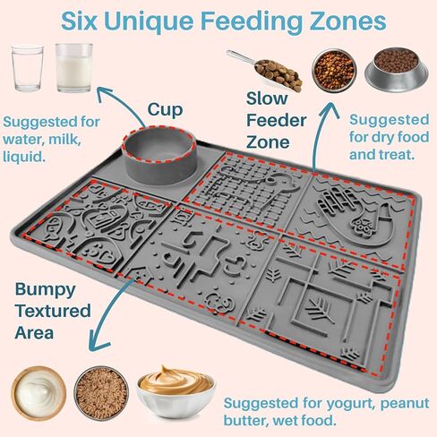 Tails & Tales Pet Licking Mat, Large Size with Non-Slip Suction Cups, Dog & Cat Slow Feeder for Anxiety Relief, Grooming Bathing Training Mat for Peanut Butter & Yogurt in Saudi Arabia