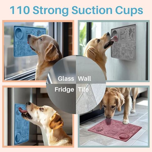 Tails & Tales Pet Licking Mat, Large Size with Non-Slip Suction Cups, Dog & Cat Slow Feeder for Anxiety Relief, Grooming Bathing Training Mat for Peanut Butter & Yogurt in Saudi Arabia