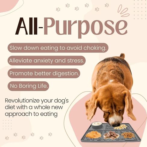 Tails & Tales Pet Licking Mat, Large Size with Non-Slip Suction Cups, Dog & Cat Slow Feeder for Anxiety Relief, Grooming Bathing Training Mat for Peanut Butter & Yogurt in Saudi Arabia