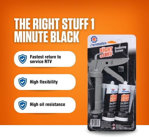 Permatex 99070 The Right Stuff Gasket Maker, 5. 0 أونصة - 2 عبوة مع مسدس Caulking in Kuwait