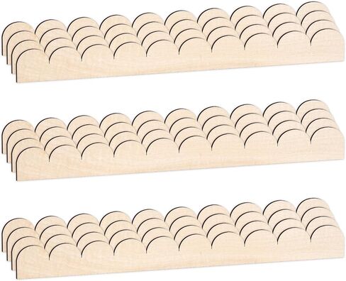 6 Pack Unfinished Scalloped Wood Border Trim, Scalloped Edge Decorative Wood Strips for Home DIY Crafts Wall Cabinet Shelf Door Window Frames Decor in Saudi Arabia