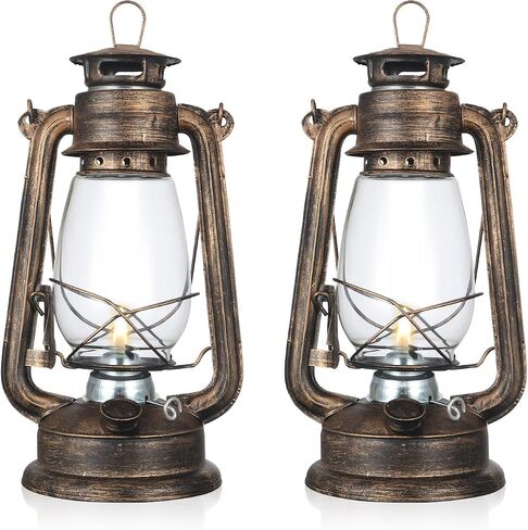 2 Pack Rustic Hurricane Lantern Antique Oil Burning Lantern 12" Vintage Oil Lamp Outdoor Indoor Decorative Kerosene Lamp Hanging Kerosene Fuel Lanterns for Camping Home Patio in Saudi Arabia