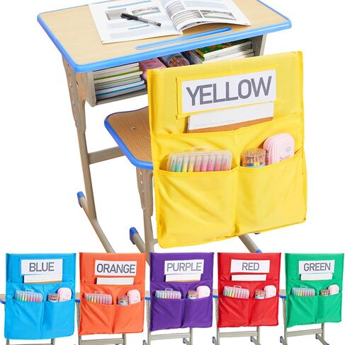 Chairback Buddy Pocket Chart, Chairback Buddy Pocket Chair Pockets for Classroom with 3 Pockets and 1 Student Name Tag, Chair Pockets Organizer in Saudi Arabia