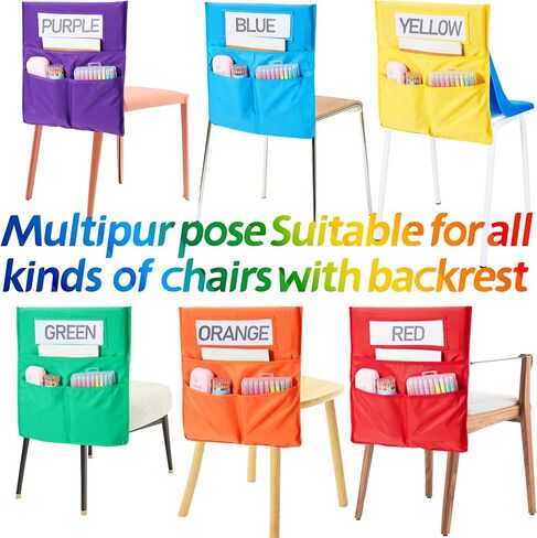 Chairback Buddy Pocket Chart, Chairback Buddy Pocket Chair Pockets for Classroom with 3 Pockets and 1 Student Name Tag, Chair Pockets Organizer in Kuwait