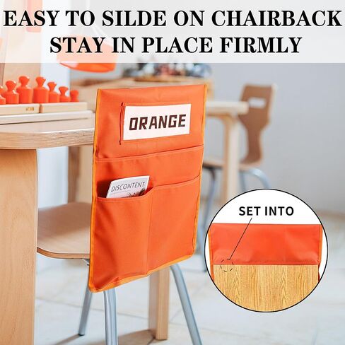 Chairback Buddy Pocket Chart, Chairback Buddy Pocket Chair Pockets for Classroom with 3 Pockets and 1 Student Name Tag, Chair Pockets Organizer in Kuwait