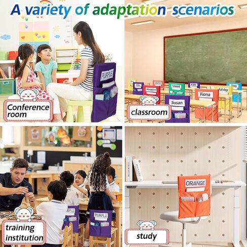 Chairback Buddy Pocket Chart, Chairback Buddy Pocket Chair Pockets for Classroom with 3 Pockets and 1 Student Name Tag, Chair Pockets Organizer in Kuwait