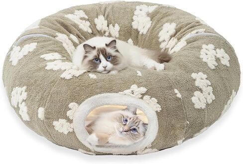 Cat Tunnel Bed with Soft Cushion, Cat Toys for Indoor Cats Enhance Bonding Between Pets and Owners, Encourage Exploration, and Satisfy Natural Instincts for Kittens, Dogs, and Rabbits in Kuwait
