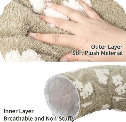 Cat Tunnel Bed with Soft Cushion, Cat Toys for Indoor Cats Enhance Bonding Between Pets and Owners, Encourage Exploration, and Satisfy Natural Instincts for Kittens, Dogs, and Rabbits in Kuwait