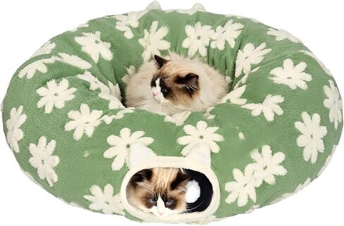 Cat Tunnel Bed with Soft Cushion, Cat Toys for Indoor Cats Enhance Bonding Between Pets and Owners, Encourage Exploration, and Satisfy Natural Instincts for Kittens, Dogs, and Rabbits in Kuwait