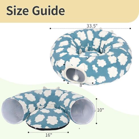 سرير نفق القط مع وسادة ناعمة ، ألعاب القطط للقطط الداخلية تعزز الترابط بين الحيوانات الأليفة والمالكين ، وتشجيع الاستكشاف ، ورضع الغرائز الطبيعية للقطط والكلاب والأرانب in Kuwait