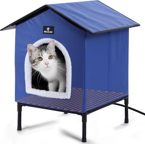 Marunda مسخن منازل القطط للقطط في الهواء الطلق في فصل الشتاء ، House Cat House المدفأة للمأوى الداخلي والكيتي ليبقى حيوانك الأليف دافئًا ودافئًا ، سهل التجميع. (أزرق فاتح ، صغير) in Kuwait