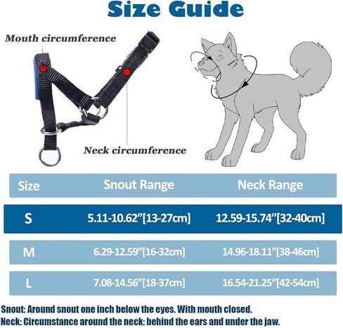 Dog Head Collar with Soft Fabric, Dog Head Harness for Dog to Stop Pulling with Adjustable Loop(M,Lake Blue) in Kuwait