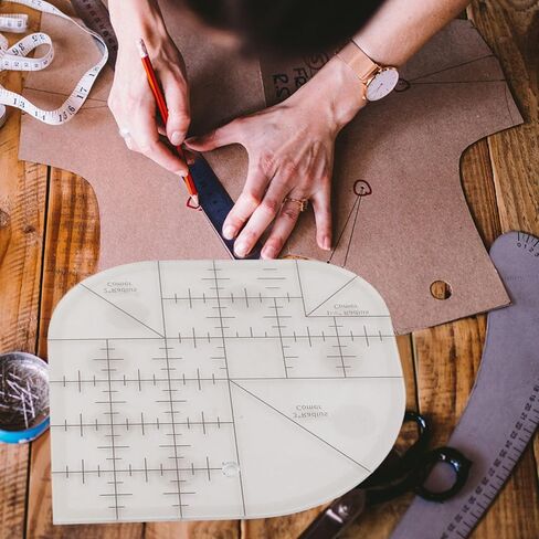 Curved Corner Cutter Ruler, Acrylic Transparent Sewing Patchwork Curved Corner Cutter Ruler Sewing Patchwork Ruler Sewing Template Patchwork Tool DIY Sewing Supplies (A) in Saudi Arabia