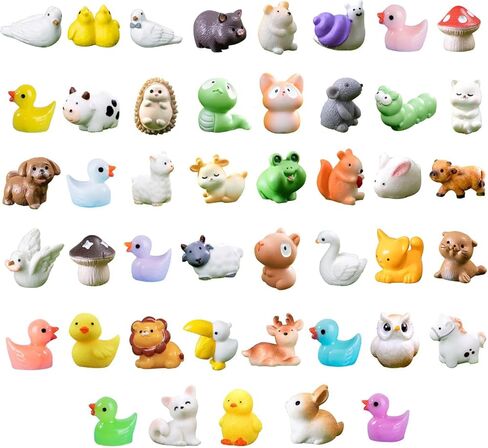 45Pcs Mini Resin Farm Animals, Tiny Resin Animals to Hide,Miniature Farm Figurines Animal Bulk for Dollhouse Decor Accessories Garden Landscape Aquarium Potted Party Toys DIY Office Classroom Activity in Saudi Arabia