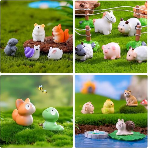 45Pcs Mini Resin Farm Animals, Tiny Resin Animals to Hide,Miniature Farm Figurines Animal Bulk for Dollhouse Decor Accessories Garden Landscape Aquarium Potted Party Toys DIY Office Classroom Activity in Saudi Arabia