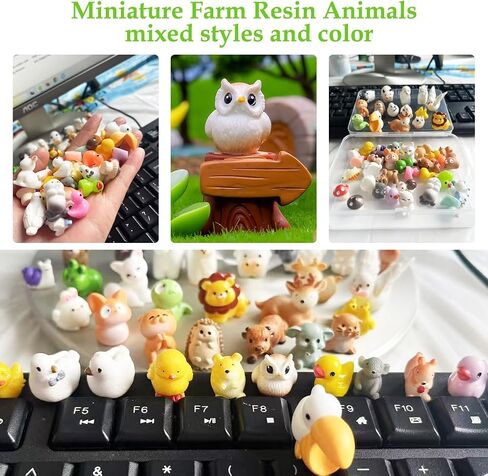 45Pcs Mini Resin Farm Animals, Tiny Resin Animals to Hide,Miniature Farm Figurines Animal Bulk for Dollhouse Decor Accessories Garden Landscape Aquarium Potted Party Toys DIY Office Classroom Activity in Saudi Arabia