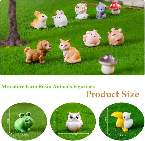 45Pcs Mini Resin Farm Animals, Tiny Resin Animals to Hide,Miniature Farm Figurines Animal Bulk for Dollhouse Decor Accessories Garden Landscape Aquarium Potted Party Toys DIY Office Classroom Activity in Saudi Arabia