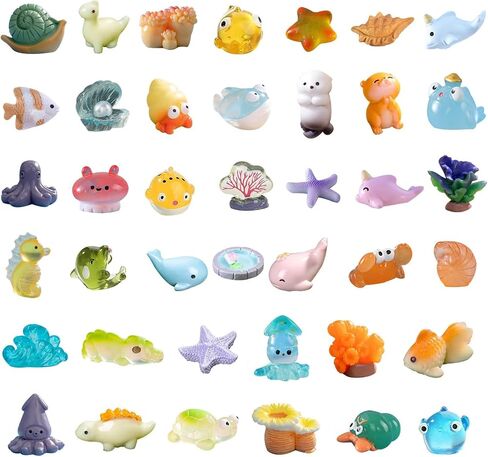 45Pcs Mini Resin Farm Animals, Tiny Resin Animals to Hide,Miniature Farm Figurines Animal Bulk for Dollhouse Decor Accessories Garden Landscape Aquarium Potted Party Toys DIY Office Classroom Activity in Saudi Arabia