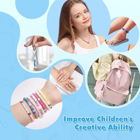ETUDAW Clay Bead Spinner for Jewelry Making, Rechargeable Cordless Electric Bead Spinner, 4500PCS Clay Bead Bracelet Making Kit with Dual Needles and Adjustable Speed for Holidays, Birthdays in Saudi Arabia