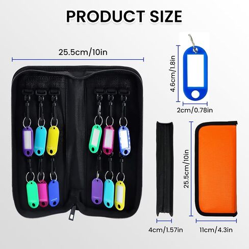 Portable Zippered Key Case with Handle，Fireproof & Waterproof Key Organizer with 54 Hooks and Tags Key Storage，Key Box Organizer for Estate Sales, Hotel Executives, Landlord, Car Rental in Saudi Arabia