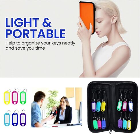 Portable Zippered Key Case with Handle，Fireproof & Waterproof Key Organizer with 54 Hooks and Tags Key Storage，Key Box Organizer for Estate Sales, Hotel Executives, Landlord, Car Rental in Saudi Arabia