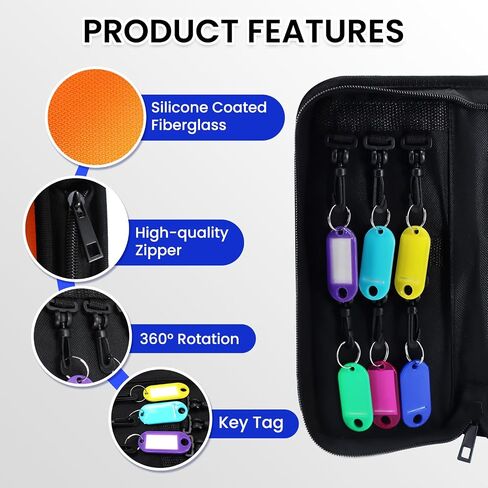 Portable Zippered Key Case with Handle，Fireproof & Waterproof Key Organizer with 54 Hooks and Tags Key Storage，Key Box Organizer for Estate Sales, Hotel Executives, Landlord, Car Rental in Saudi Arabia