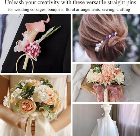 80Pcs Corsage Boutonniere Pins, Black Wedding Bouquet Pins Teardrop Pearl Corsage Pins 2.2-inch Boutonniere Flower Pin Straight Floral Pin for Wedding Bouquet Flower Decor Sewing Craft, SATONBEYI in Saudi Arabia