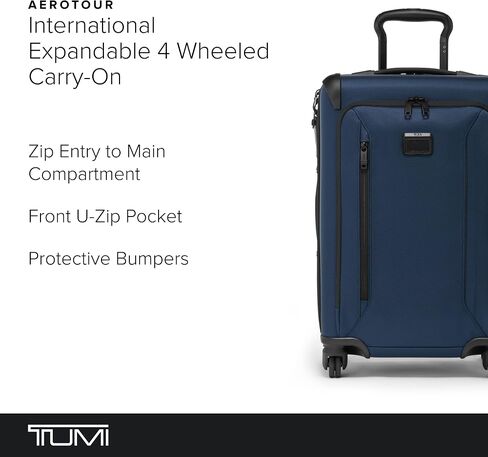 TUMI - Aerotour Continental Expandable 4 Wheeled Carry-On - Carry On Suitcase for Domestic & International Travel - Navy in Saudi Arabia