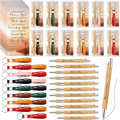 148 Pcs Mother's Day Church Gifts Bulk 36 God Bless Mother Keychains 36 Religious Bible Verse Pens with 36 Inspirational Prayer Cards 40 OPP Bags for Mothers Day Women Christian Gifts in Saudi Arabia