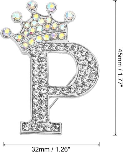 PATIKIL Letter Brooch Pins, Crown Initial Rhinestone Alphabet Letter Lapel Badges Pin for Women Suits in Saudi Arabia