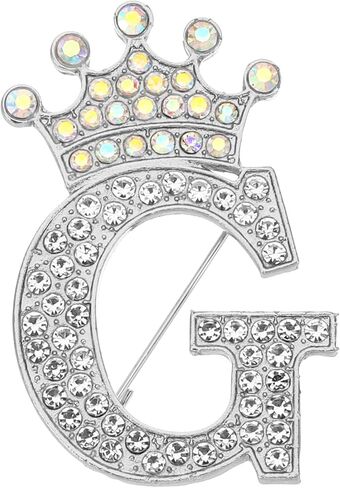 PATIKIL Letter Brooch Pins, Crown Initial Rhinestone Alphabet Letter Lapel Badges Pin for Women Suits in Saudi Arabia